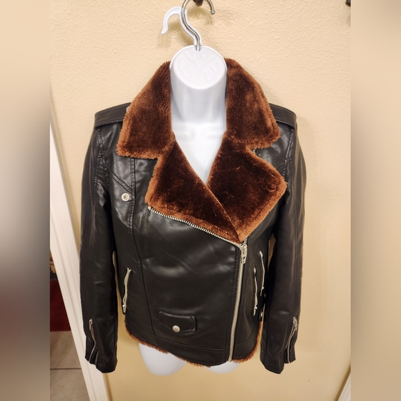 Blank NYC Black and Brown Bomber Jacket - Picture 10 of 16